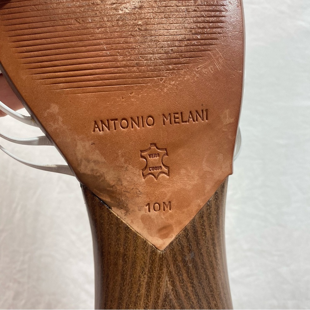 Antonio Melani Sandals Leather White Slide Sandals Women 10M - Picture 2 of 6